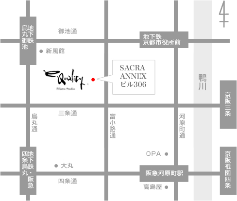 Pilates Studio eQuality までのアクセスマップ